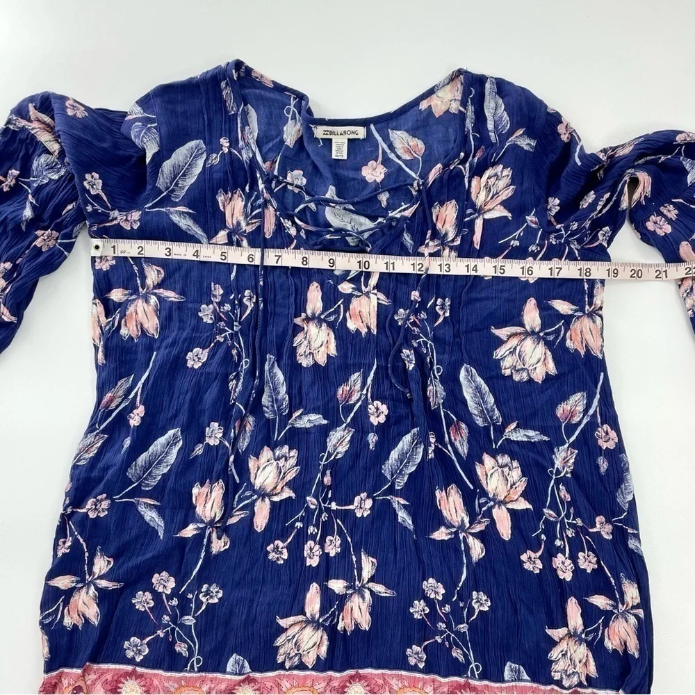 Billabong just like you starry nights boho long sleeve shirt dress‎ Blue Pink - Picture 10 of 11
